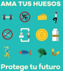cartel de prevención contra los huesos